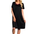 thumbnail image 1 of Robe à Manches Courtes pour Femmes Shadowline 36280 Petals (Noir G), 1 of 4