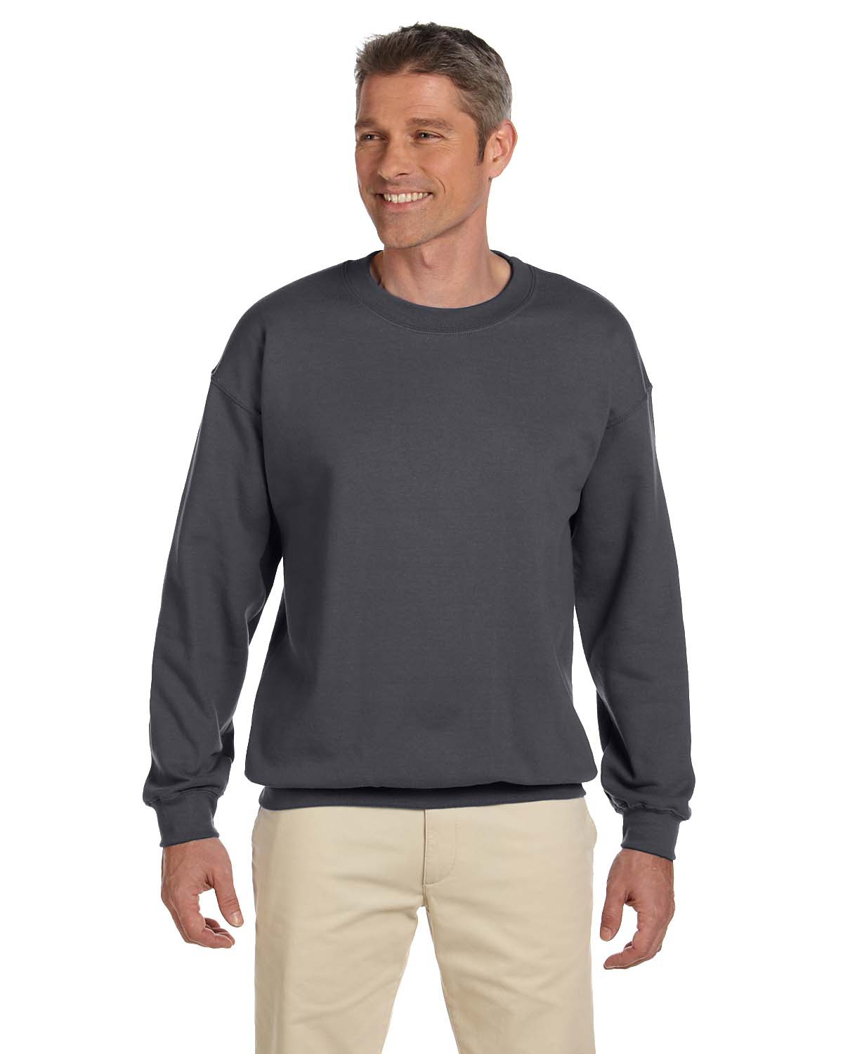 The Hanes 97 oz Ultimate Coton 90/10 Molleton Crew - Charbon Chiné - m
