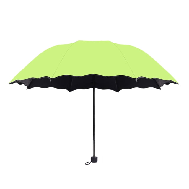 Sun Protection Sun Umbrella Folding Sunshade In Water Sunny Rain Umbrella with a multicolour canopy and black underside. Features an aluminum shaft and fibreglass ribs for durability in strong winds. Provides UPF 50+ UV protection, blocking 99% of UV rays. Suitable for outdoor use, including beach outings and sunny days.