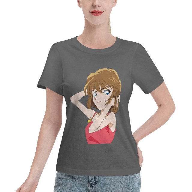 T-Shirt Basique à Manches Courtes pour Femmes Detective Conan Haihara Ai