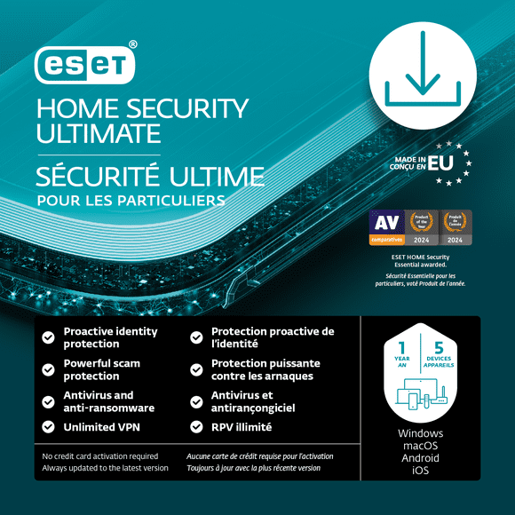 ESET Home Security Ultimate - 5 Device, 1 Year [Digital Code]