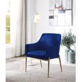 thumbnail image 1 of Topline Home Furnishings Chaise en velours bleu marine, 1 of 1