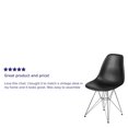 thumbnail image 2 of 2 pièces Chaise de la série Elon en plastique noir avec base chromée, 2 of 9