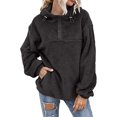 thumbnail image 1 of PVCS Womens Warm Faux Coat Jacket Winter Zipper Solid Long Sleeve Sweatshirt, 1 of 4