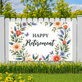 thumbnail image 5 of Floral Design Retirement Celebration Banner Decorative Flower Pattern Happy Retirement for Retirement Party Office Celebration Indoor Decoration, 5 of 5
