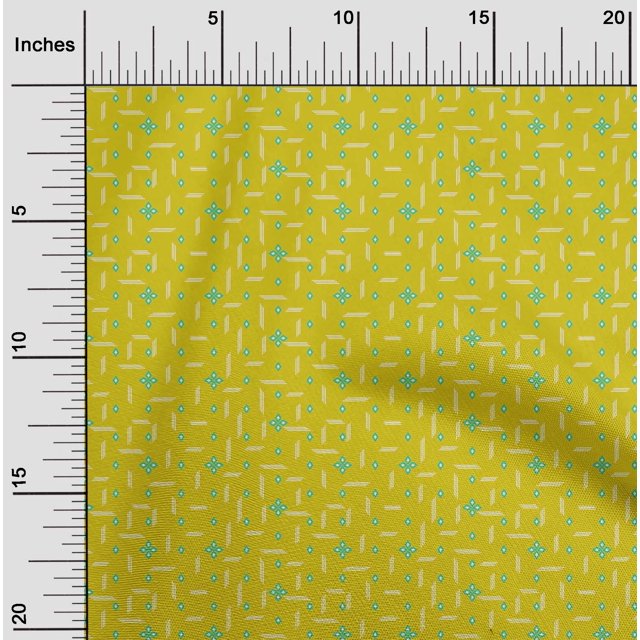 oneOone Cotton Poplin Fabric Line & Diamond Geometric Print Fabric By Yard 56 Inches Wide
