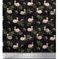 thumbnail image 1 of Soimoi Tissu Crêpe polyester à Pois, Feuilles & Tissu Imprimé Animal Rabbit 1 Yard 42 Pouces de Large, 1 of 3