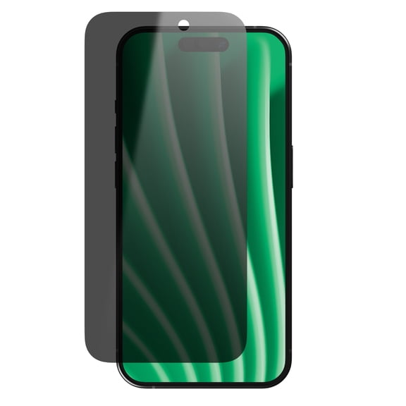 onn Protecteur d’écran en verre intimité pour iPhone® 16 / 15, fabriqué avec du verre résistant de Corning🅪, intimité à 180°, plateau d’installation facile