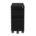 thumbnail image 4 of Hirsh 20" Deep Mobile Zip Pedestal File Cabinet 2 Drawer Box-File, Holds Letter or Legal Hanging Folders, Black, 4 of 6