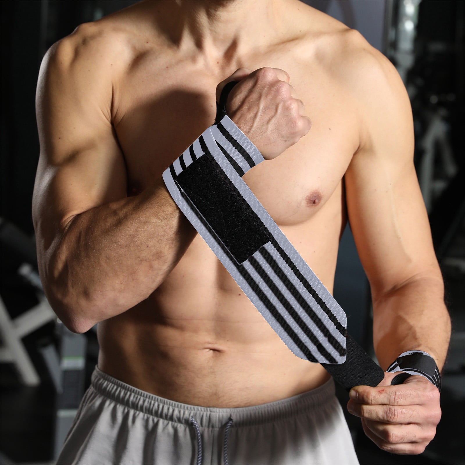 Weight Lifting Wrist Straps Adjustable Fitness Wrist Straps With Thumb Loop For Gym Boxing And Tennis Sports