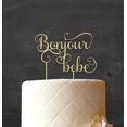 thumbnail image 2 of Banjour Bebe Custom Wooden Cake Topper Personalized Rustic Cake Topper Cake Decoration 7-8 Inches wide, 2 of 3