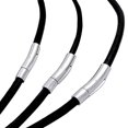 thumbnail image 3 of Collier pour Hommes Garçons Noir Rond en Similicuir avec Cordon et Cadenas en Acier Inoxydable Bijoux, 3 of 5