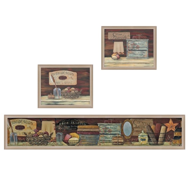 TrendyDecor4U "Bain de Campagne I" par Pam Britton Imprimé Encadré d'Art Mural