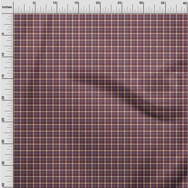 oneOone Cotton Poplin Fabric Tartan Check Decor Fabric Printed BTY 56 Inch Wide