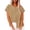 Khaki, variant on Pisexur Cotton Linen Tops for Women Casual Crewneck Short Sleeve Button Down Going Out Tops Summer Loose Breathable Womens Blouses S-2XL White