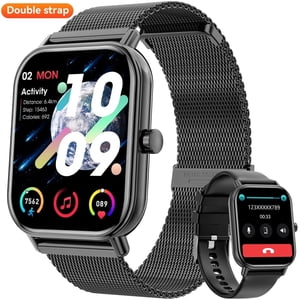 Rénovés Mingdaln G39dianduhei Montre intelligente de 1,85 pouce HD écran tactile, noir