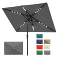thumbnail image 1 of Garvee 10' x 6.5' Solar Patio Umbrella,Table Umbrella ,Crank & Push Button Tilt, 6 Sturdy Ribs, Gray, 1 of 8