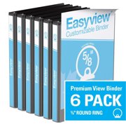 Davis Group, Easyview Premium, D Ring, Customizable, View Binder, 6 Pack, 1"