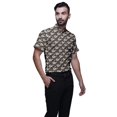 thumbnail image 2 of BESTMAN Short Sleeve Mandarin Collar Shirts For Men Cotton Button Down Shirt, 2 of 5
