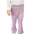 thumbnail image 4 of Timegard Toddler Girls Clothes Ruffle Flare Leggings Solid Color Comfy Trousers Children Cute Stretch Pants, 4 of 4
