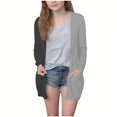 thumbnail image 3 of MKOSPLRT Fall Cardigans Kids Girls Open Front Long Cardigans Color Block Lightweight Jacket Long Sleeve Cotton Cardigan with Pocket, 3 of 7