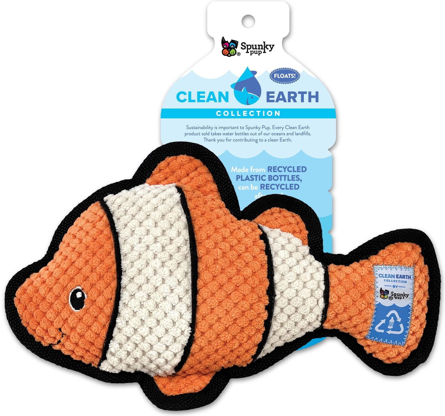 Clean Earth Plush - Poisson clown texturé - 100 % durable