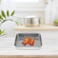 thumbnail image 3 of 1 Ensemble de Plaque de Cuisson en Acier Inoxydable avec Grille Plateau Pratique Plat de Cuisson (Argent), 3 of 9
