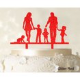 thumbnail image 1 of Personalized Family Cake Topper Custom Silhouette Wedding Cake Topper Cake Decorations Option Available 6-7 Inches Wide, 1 of 1