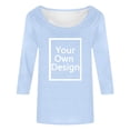 thumbnail image 4 of Hiiyo T-Shirt Femme Manches 3/4 Col Rond Décontracté Couleur Unie (S-TTG), 4 of 6