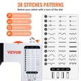 thumbnail image 3 of VEVOR Sewing Machine, Portable Sewing Machine for Beginners with 38 Built-in Stitches & Reverse Sewing, Dual Speed Sewing Machine with Extension Table Foot Pedal, Accessory Kit Family Home Travel, 3 of 9