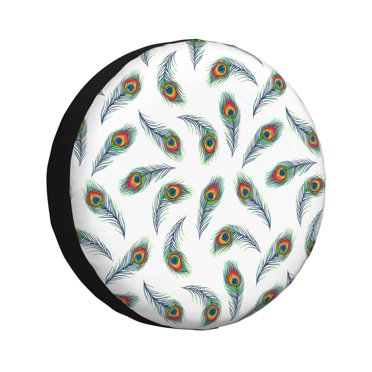 Vsdgher Herbe Colorée pour Housse de Pneu de Rechange, Protecteur de Roue de Pneu Housse de Roue Compatible avec Camion,Remorque,VR,VUS,Campeur et la Plupart des Véhicules-15 Pouces