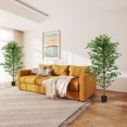 thumbnail image 2 of HOMCOM Ensemble de 2 Arbres Artificiels Ficus de 6 Pi pour Décoration Intérieure de la Maison, 2 of 10