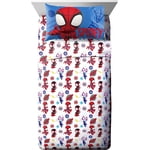 Marvel Spidey and His Amazing Friends Team Spidey 5 Piece Twin Size Bed Set - Includes comforter & Sheet Set Bedding - Super Soft Fade Resistant Microfiber (Official Marvel Product)
