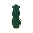 thumbnail image 2 of BLISSFUL STEP Women's Platform Ankle Strap Chunky High Heel Sandals Green (Size 9), 2 of 6
