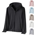 thumbnail image 1 of CFLVAEK Plus Size Womens UPF 50+ Sun Protection Shirts Lightweight Full Zip Long Sleeve Jackets with Hood Summer Hiking Fishing Rash Guard with Pockets, 1 of 6