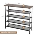 thumbnail image 2 of Gymax Shoe Rack 5-Tier Shoe Storage Organizer W/4 Metal Mesh Shelves for 16-20 Pairs, 2 of 10