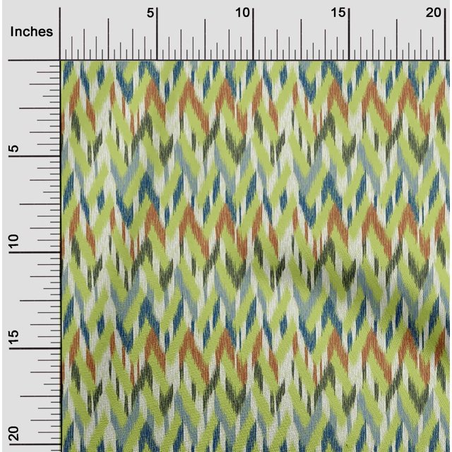 oneOone Tissu Georgette Viscose Chevron Imprimé Ikat au Mètre 42 Pouces de Large