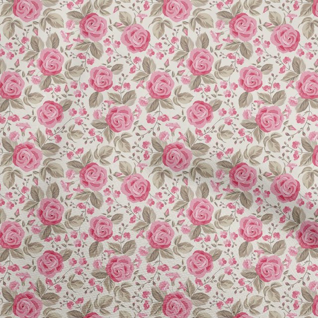 oneOone Silk Tabby Light Pink Fabric Florals Craft Projects Decor Fabric Printed By The Yard 42 Inch Wide