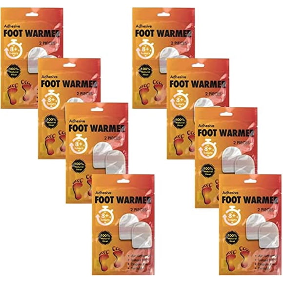 Lot de 100 Sachets de Chauffe-Pieds en Vrac en Gros, Contenant 2 Sachets par Paquet pour la Chaleur et le Soulagement de la Douleur jusqu'à 8-10 Heures de Chaleur Naturelle
