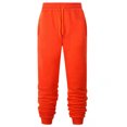 thumbnail image 1 of Innerwin Trousers Drawstring Men Bottoms Sport High Waisted Casual Pants Orange M, 1 of 2