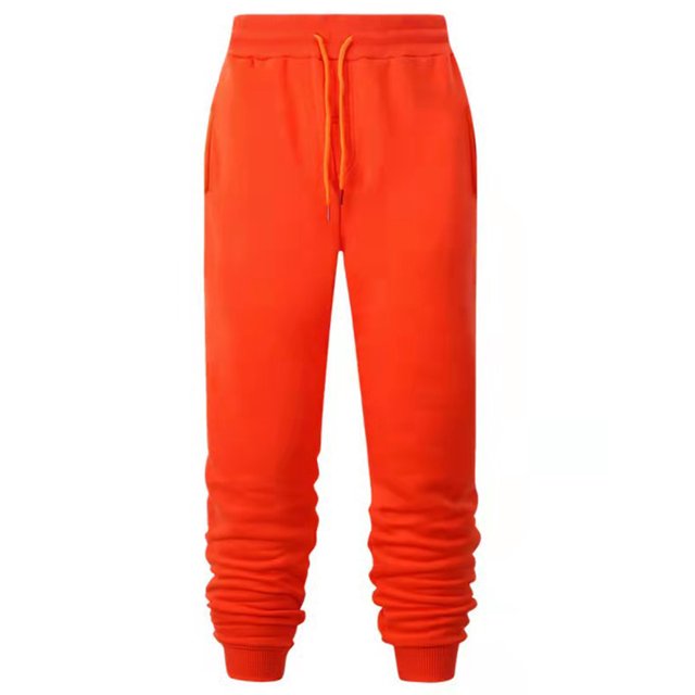 Innerwin Trousers Drawstring Men Bottoms Sport High Waisted Casual Pants Orange M