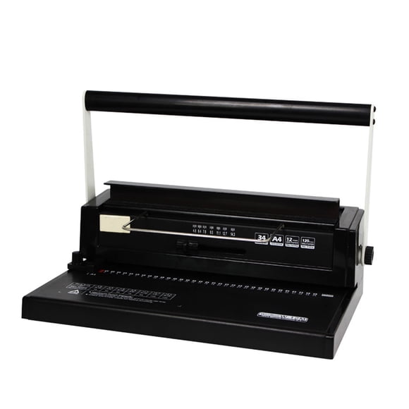 W12m Iron Ring Binding Machine 34 Hole Loose Leaf Iron Ring Punching Machine Double Coil Manual Wire Binding Machine ,Pinpoint Punching