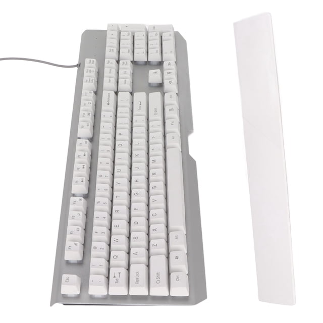 Illuminated Keyboard, Comfortable Touch ABS Material Colored Backlight RGB Wired Keyboard For Home For Office White
