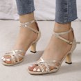 thumbnail image 4 of Cameland Slim High Heels Sandals Fashionable Buckle Fish Mouth Strap Sandals, 4 of 7