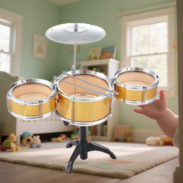 Ensemble de Pile Jazz pour Enfants avec Microphone - Jouet Instrument de Percussion Électronique pour Enfants, Éducation Musicale Moderne et Jeu Amusant