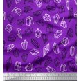 thumbnail image 1 of Soimoi Purple Velvet Fabric Crystal Stone Geometric Decor Fabric Printed Yard 58 Inch Wide, 1 of 3