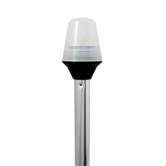 Attwood Lumière de Navigation Marine 5110-24-7 5110 Series; Lumière Globe Givrée Tout Autour; Conique; Incandescente; Lentille Claire; Lentille en Polycarbonate; Boîtier Noir; Boîtier en Polycarbonate