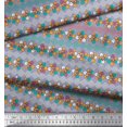 thumbnail image 2 of Soimoi Velvet Fabric Diamond Shape & Floral Artistic Decor Fabric Printed Yard 58 Inch Wide, 2 of 4