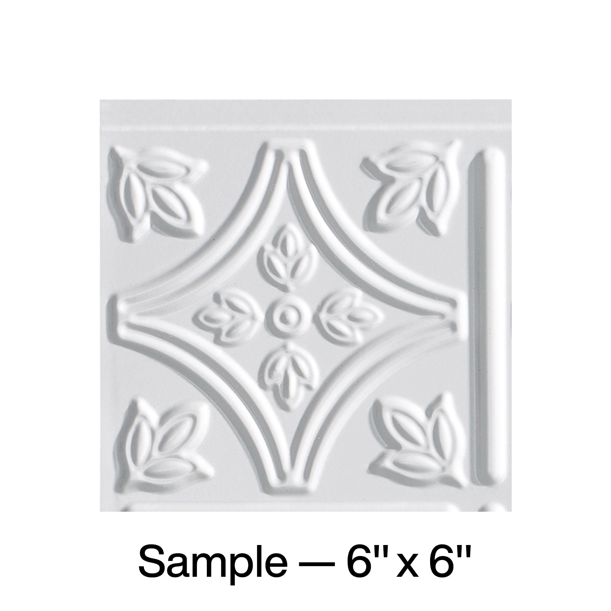 Fasade Decorative Vinyl Backsplash Panel Sample 6x6 Inch Gloss White