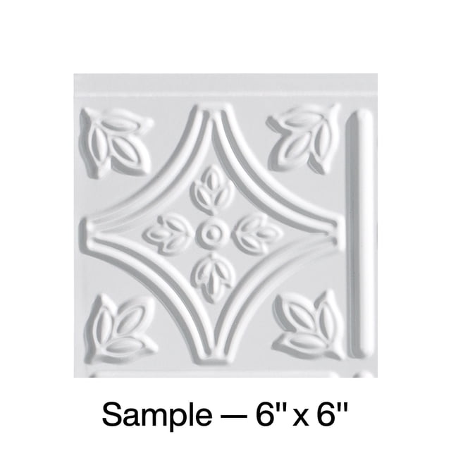Fasade Decorative Vinyl Backsplash Panel Sample 6x6 Inch Gloss White